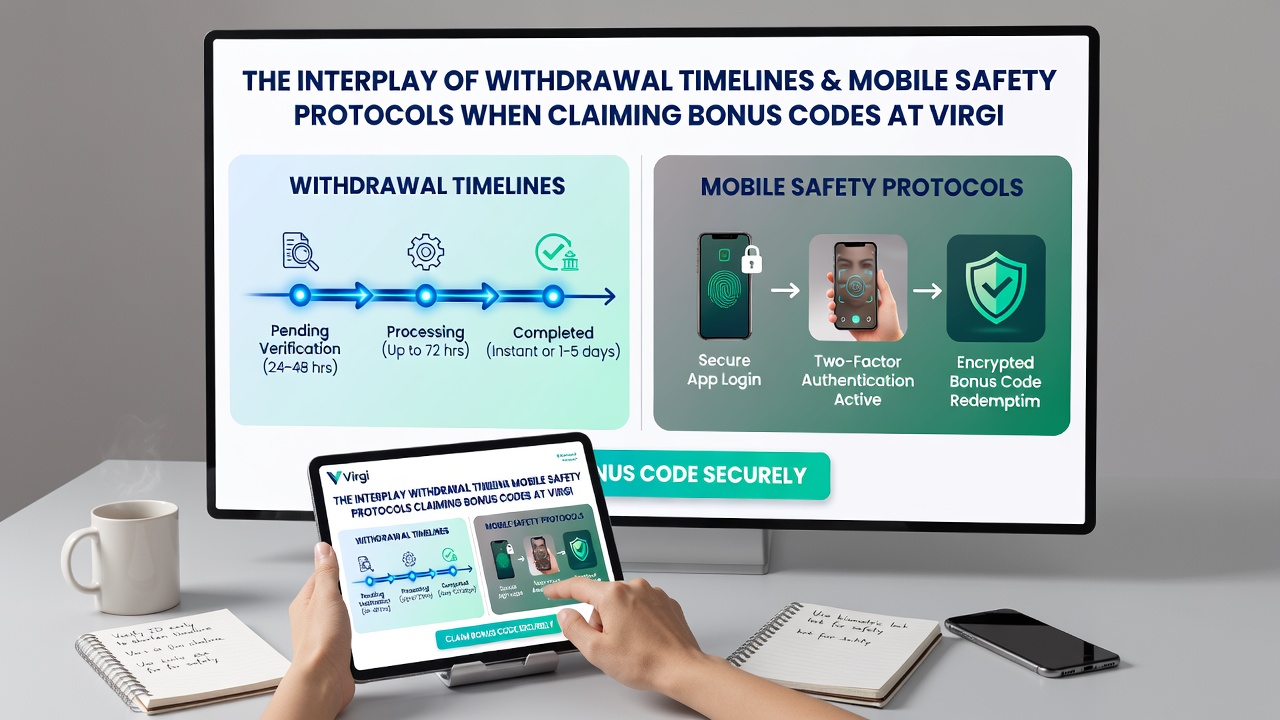 Secure mobile dashboard displaying withdrawal request status alongside active bonus tracking