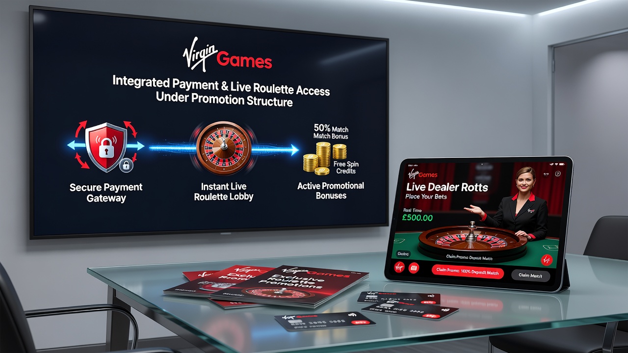 Detailed view of Virgin Games live roulette table with payment confirmation overlay during promotional play